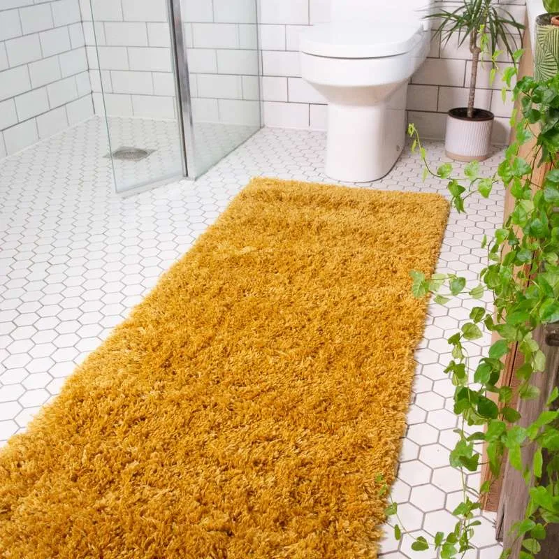 Super Soft Luxury Yellow Shaggy Runner Rug