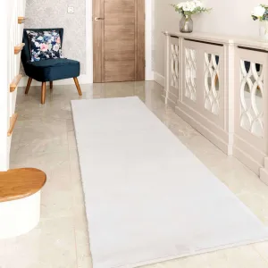 Super Soft Silver Faux Fur Runner Rug - Bugsy