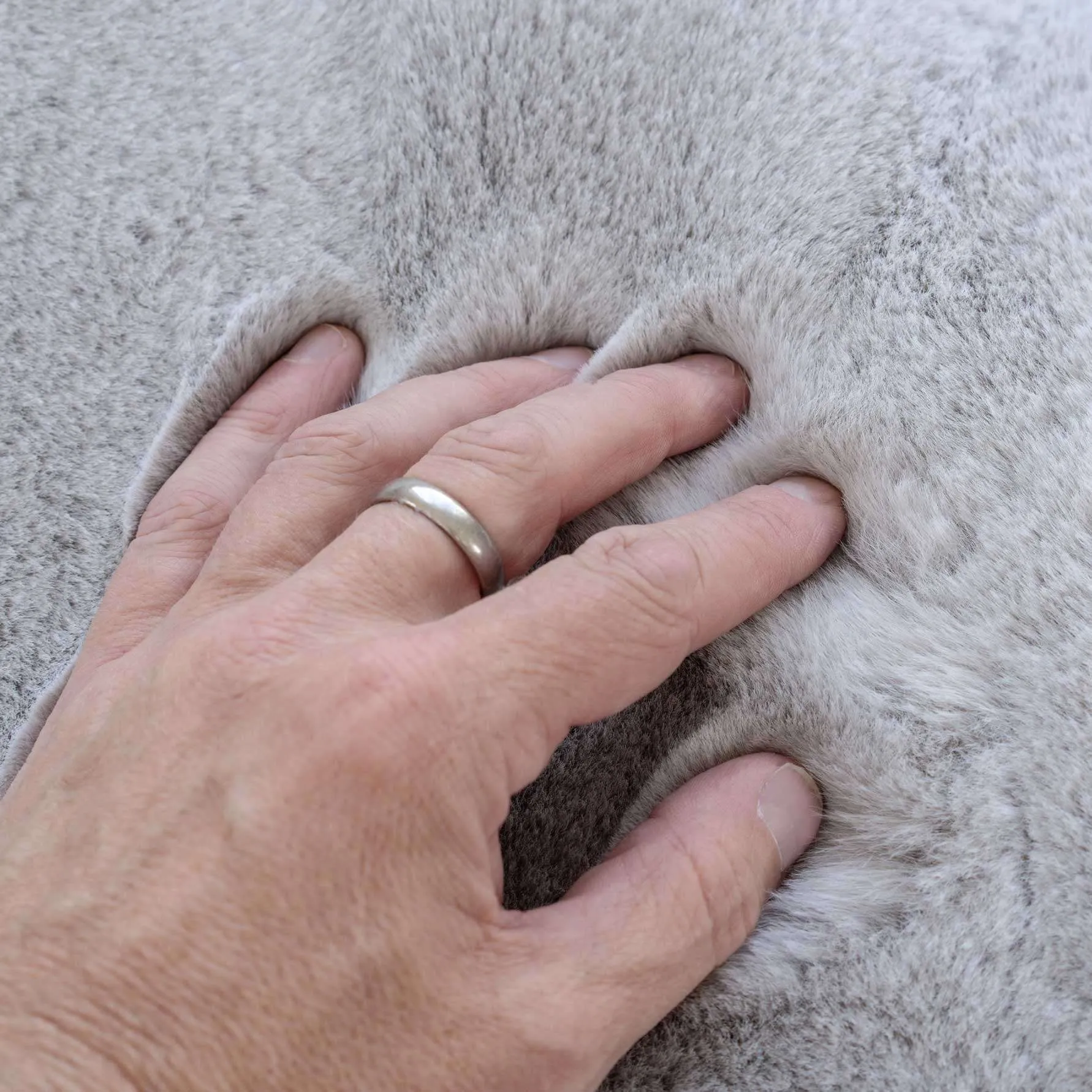 Super Soft Silver Faux Fur Runner Rug - Bugsy