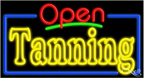 Tanning Open Handcrafted Energy Efficient Glasstube Neon Signs