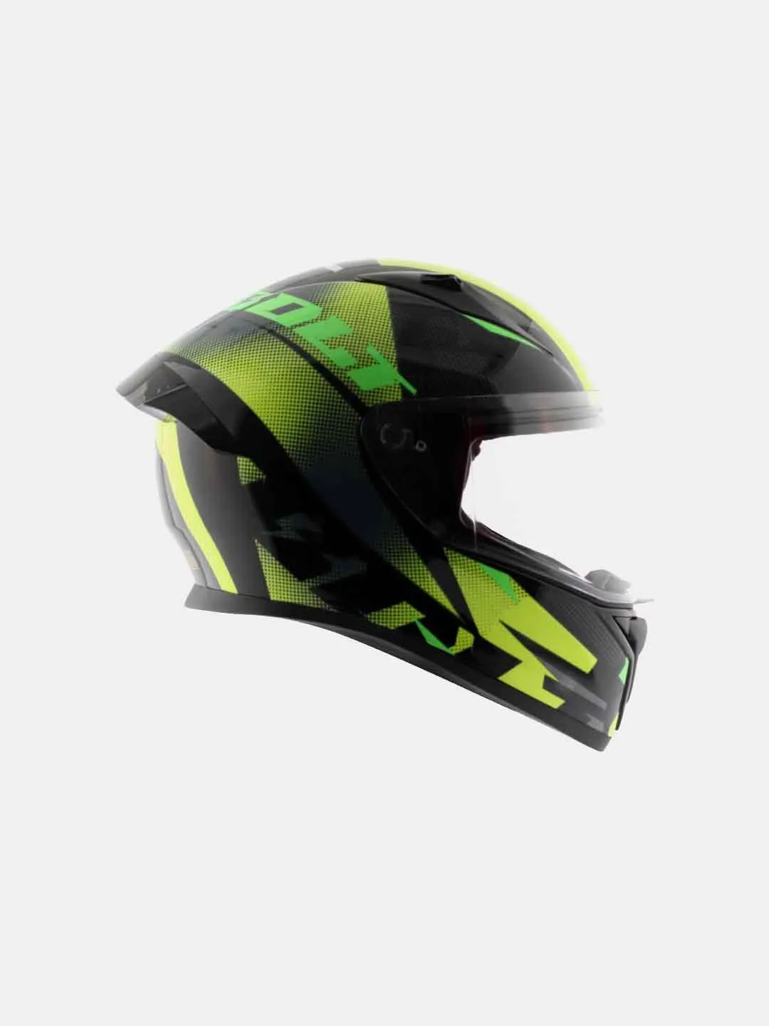 Vega Bolt Macho Black Neon Yellow Full Face Helmet