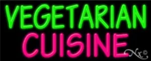 Vegetarian Cuisine Handcrafted Energy Efficient Real Glasstube Neon Sign