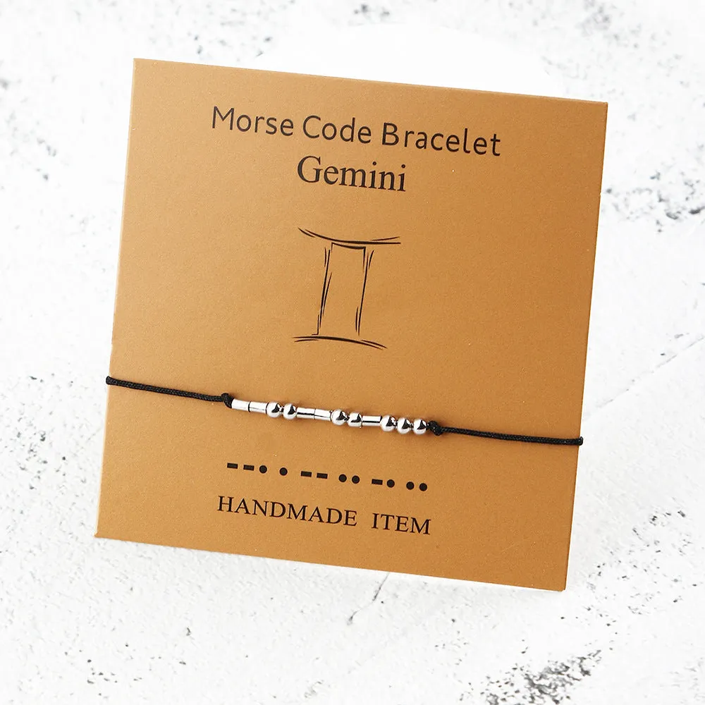 Versatile Twelve Constellation Morse Code Couple Bracelet