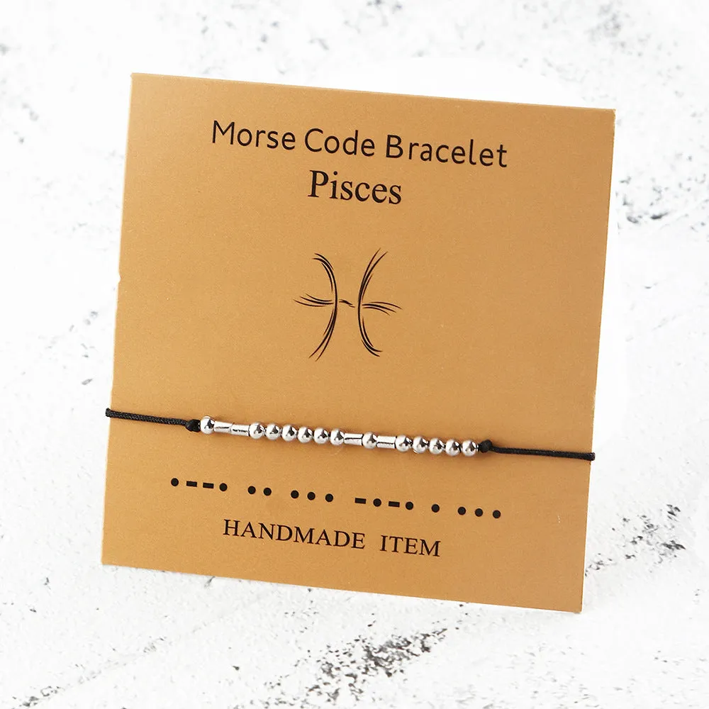 Versatile Twelve Constellation Morse Code Couple Bracelet