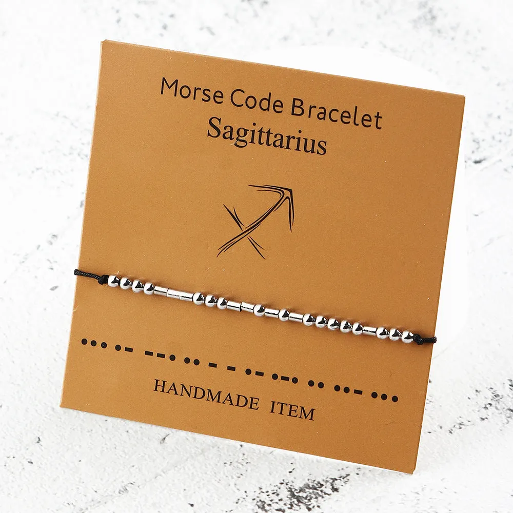 Versatile Twelve Constellation Morse Code Couple Bracelet