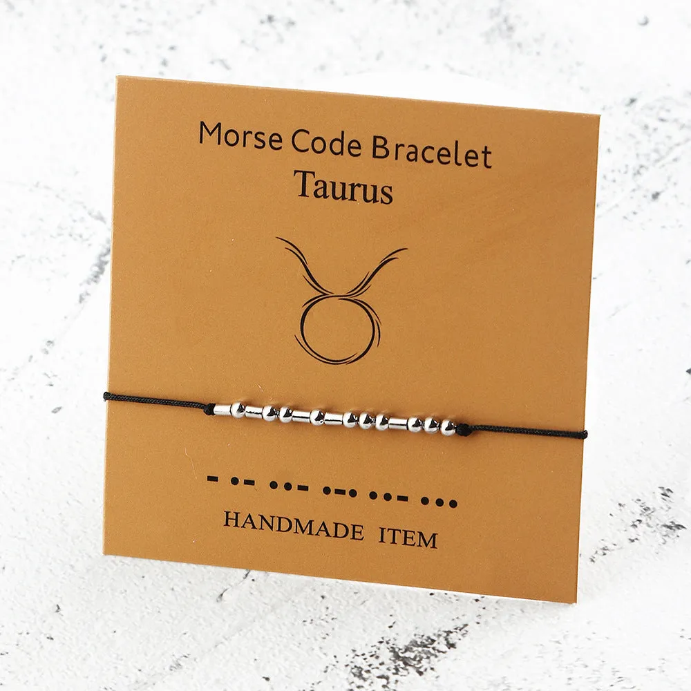 Versatile Twelve Constellation Morse Code Couple Bracelet