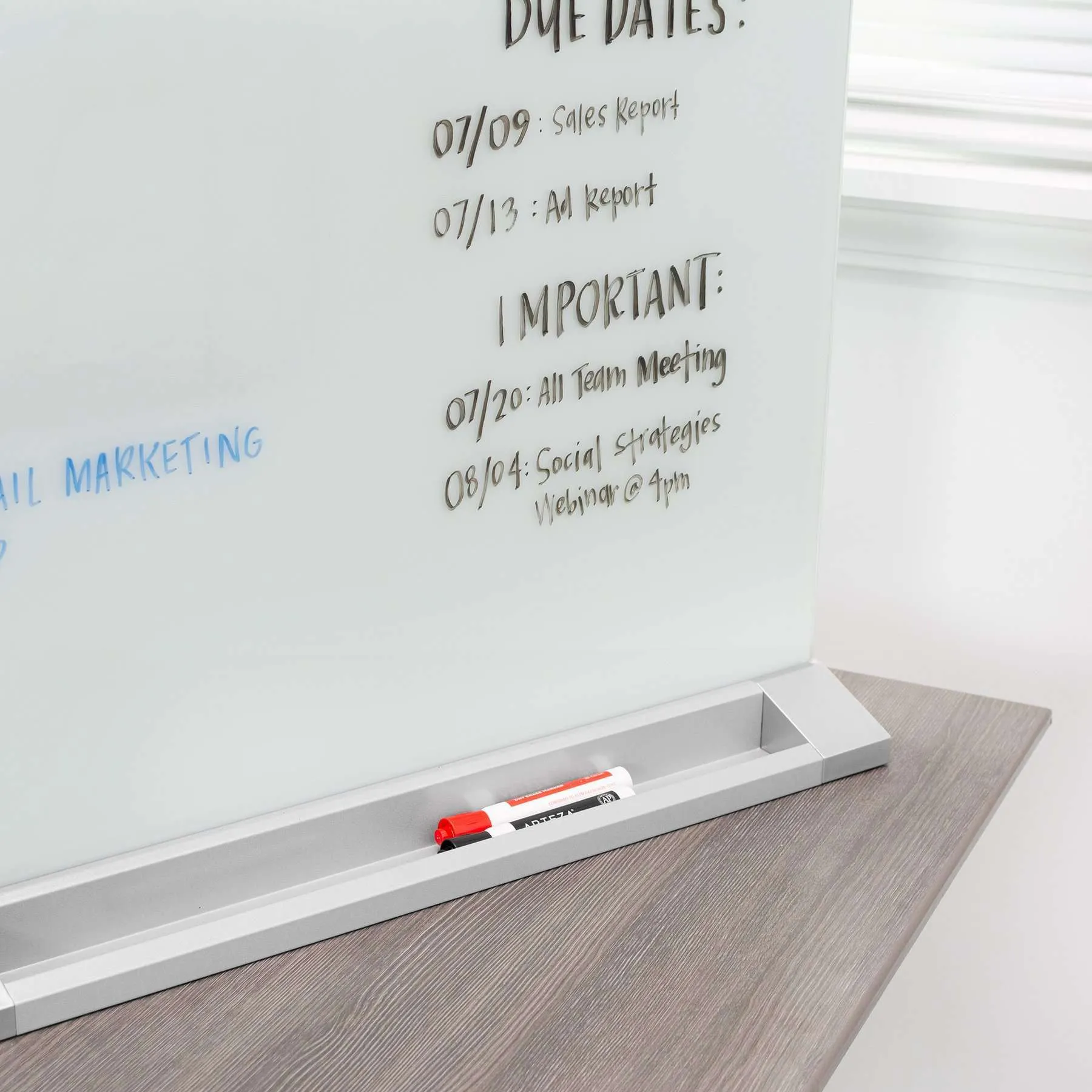 VIVO 23" x 19” Portable Glass Desktop Whiteboard, DESK-WB23G