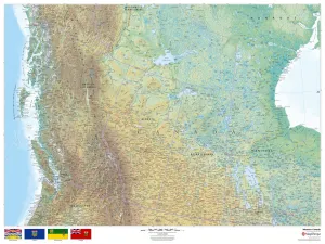 Western Canada Wall Map 1219 x 914mm