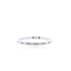 White Ceramic & Diamond Bangle