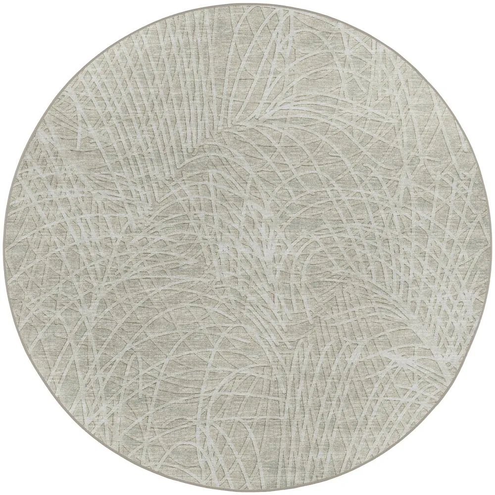 Winslow | Taupe Large Modern Circle Round Rug 4' x 4' Round Rug