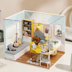 Wooden Miniature Doll House DIY Kit – 3D Puzzle Building Model with Furniture for Birthday Gifts and Home Decoration