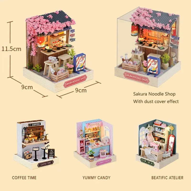 Wooden Miniature Doll House DIY Kit – 3D Puzzle Building Model with Furniture for Birthday Gifts and Home Decoration