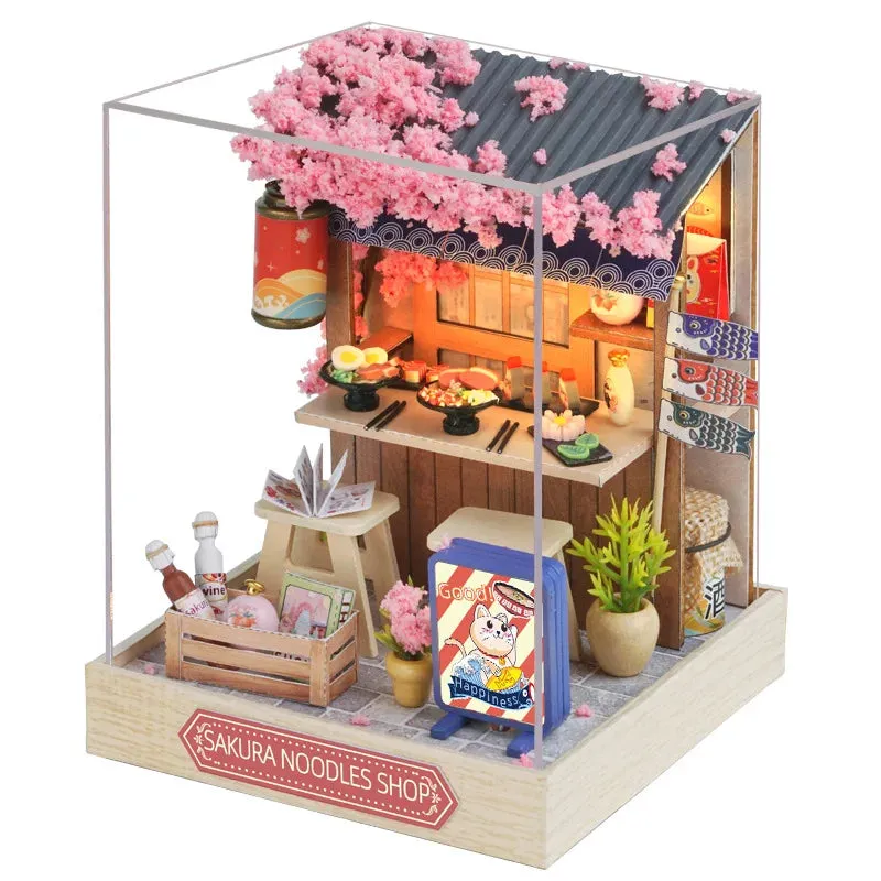 Wooden Miniature Doll House DIY Kit – 3D Puzzle Building Model with Furniture for Birthday Gifts and Home Decoration