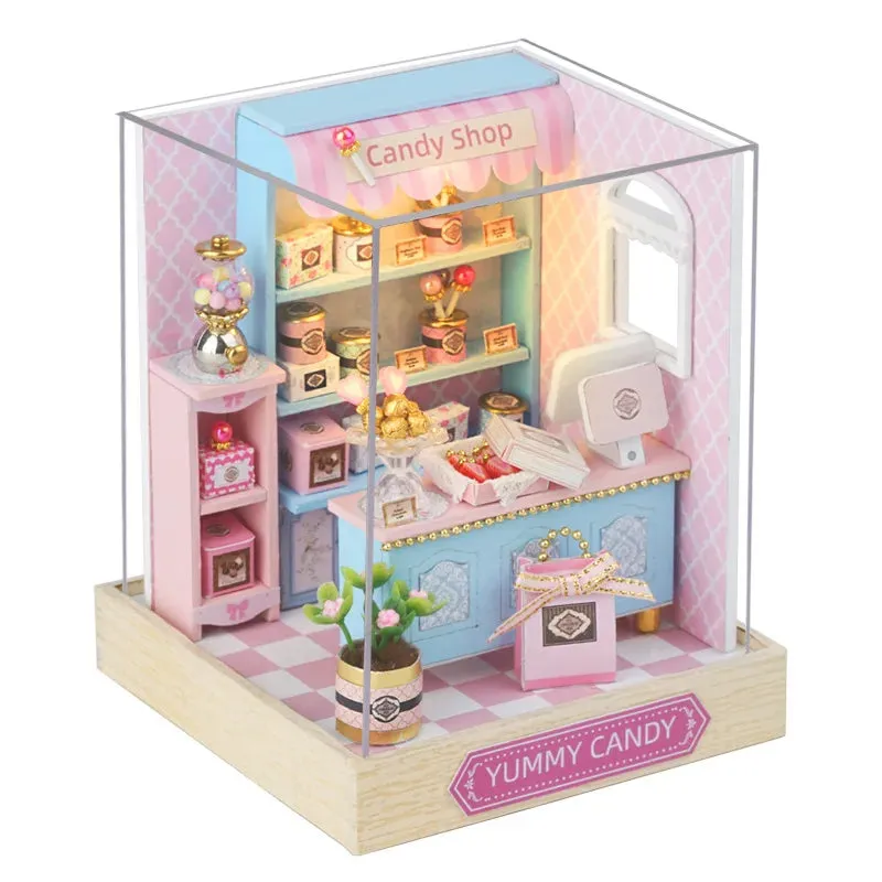 Wooden Miniature Doll House DIY Kit – 3D Puzzle Building Model with Furniture for Birthday Gifts and Home Decoration