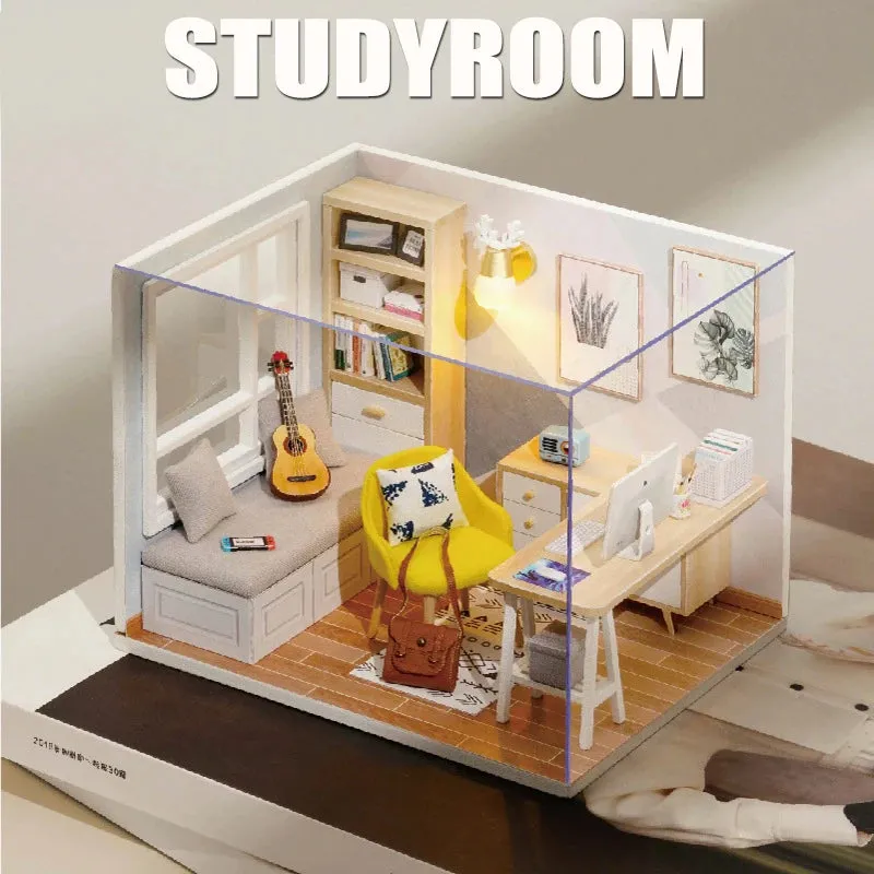 Wooden Miniature Doll House DIY Kit – 3D Puzzle Building Model with Furniture for Birthday Gifts and Home Decoration