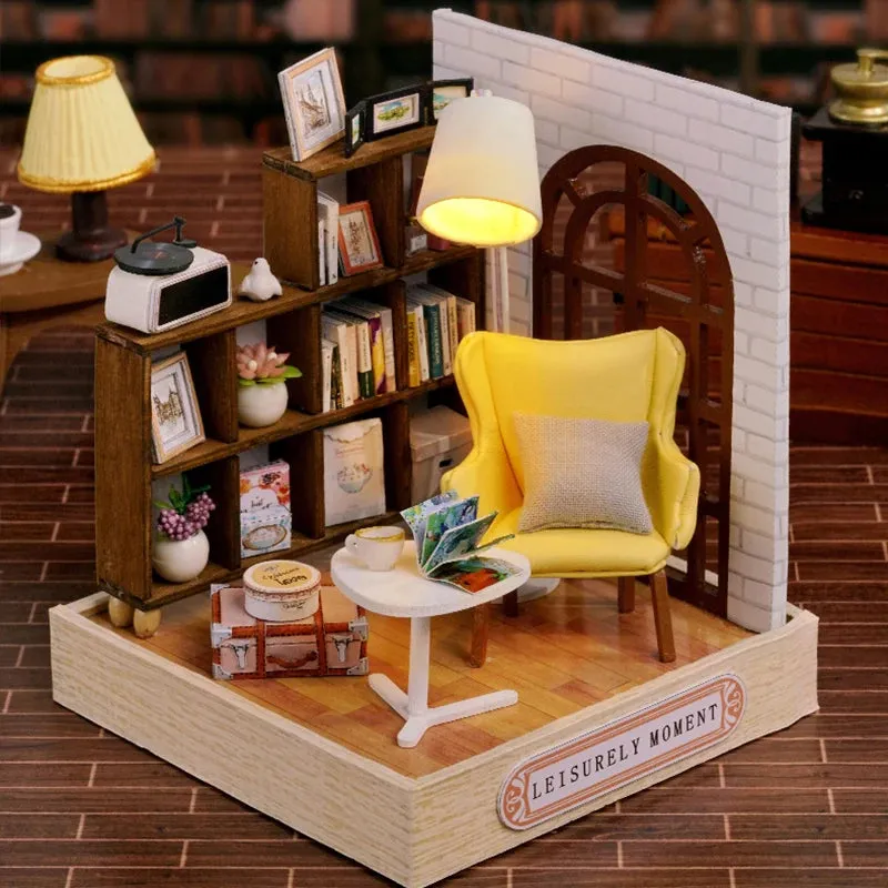 Wooden Miniature Doll House DIY Kit – 3D Puzzle Building Model with Furniture for Birthday Gifts and Home Decoration