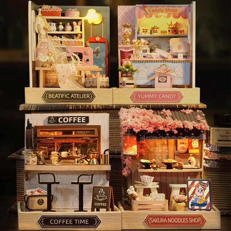 Wooden Miniature Doll House DIY Kit – 3D Puzzle Building Model with Furniture for Birthday Gifts and Home Decoration