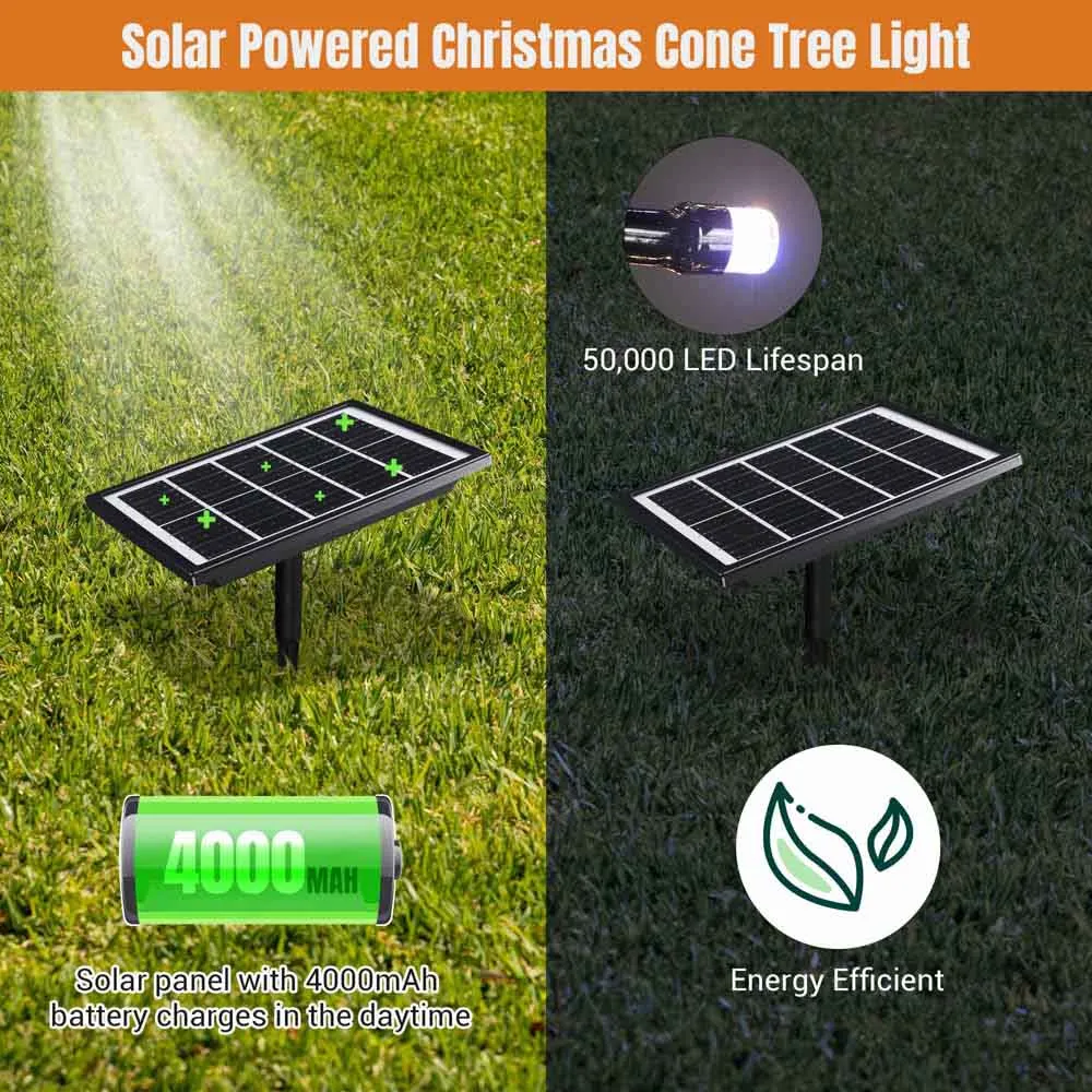 Yescom 9' Outdoor Christmas Tree Prelit Lightshow Solar Powered