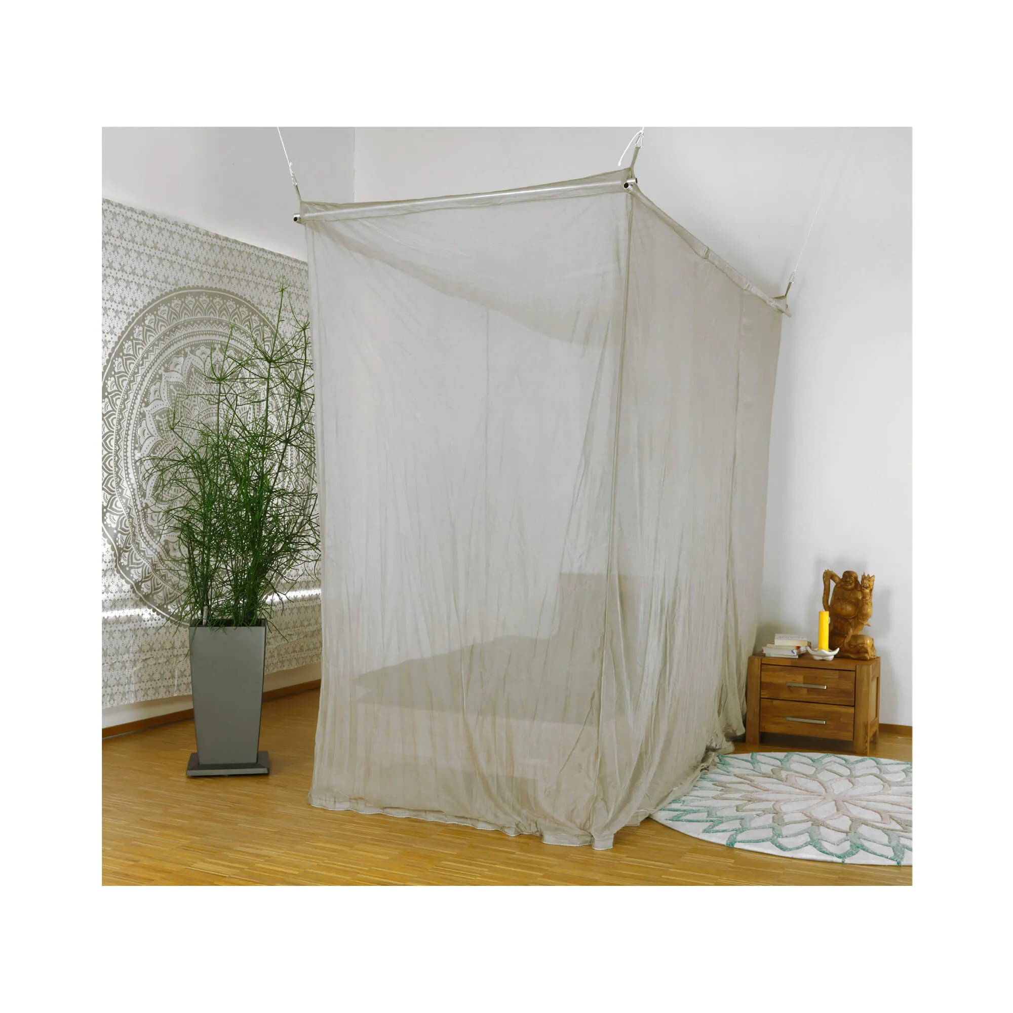 YSHIELD® BTE | EMF Bed Canopy | Single Bed (120cm) | SILVER-TULLE