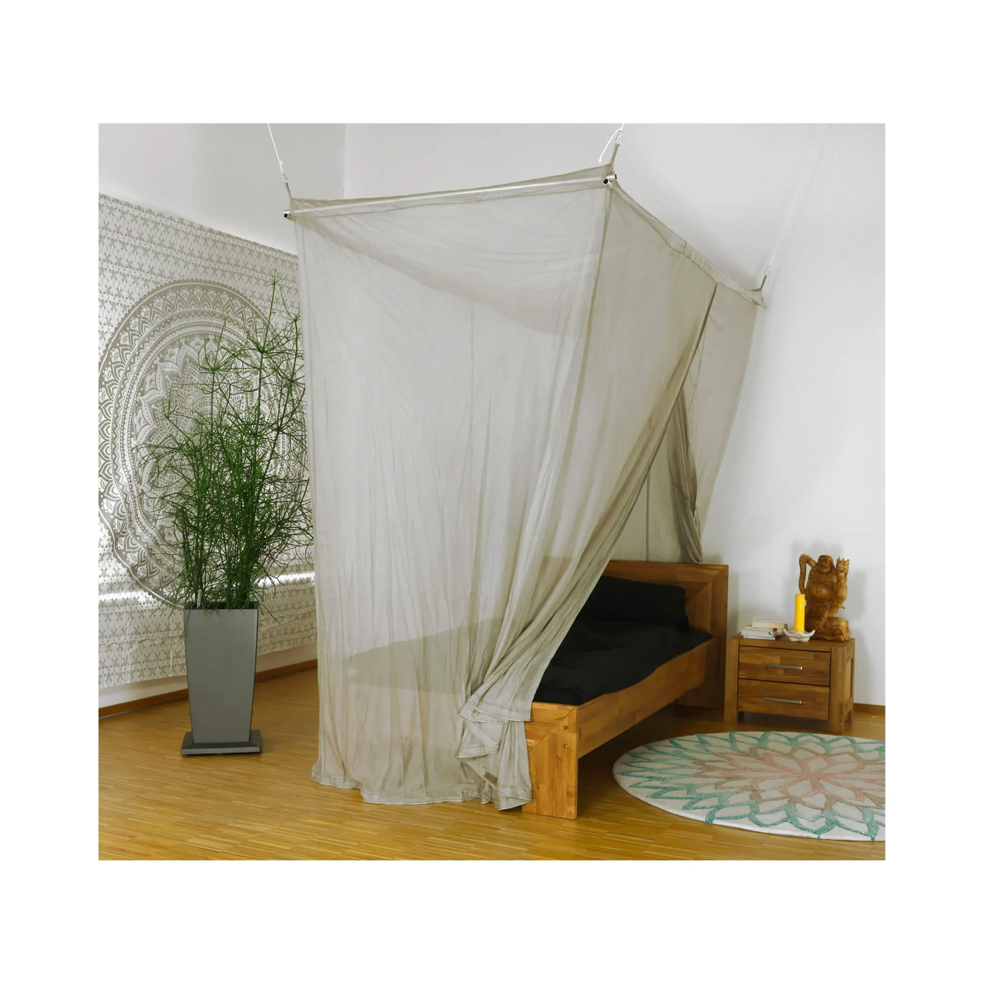 YSHIELD® BTE | EMF Bed Canopy | Single Bed (120cm) | SILVER-TULLE